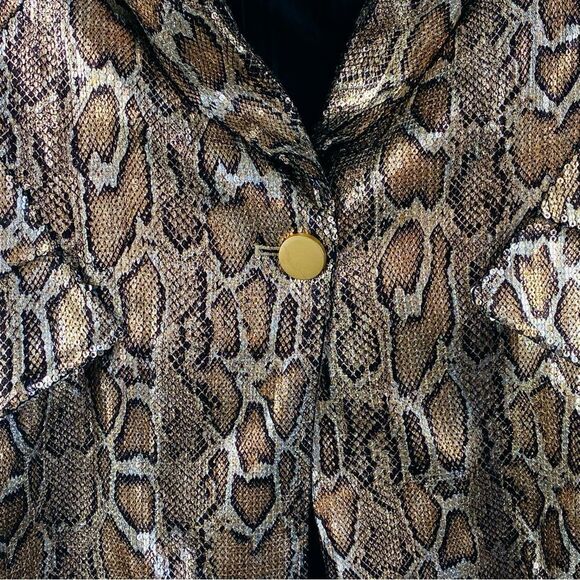 IEENA for Mac Duggal Sequin Leopard Print Blazer Sz 6 NWT - Picture 11 of 16